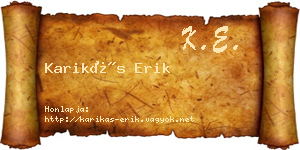 Karikás Erik névjegykártya